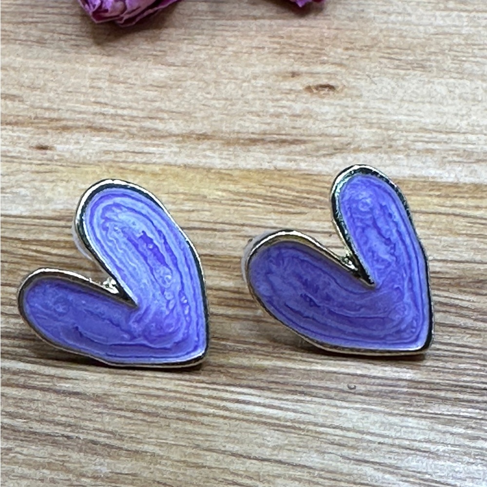 Heart enamel earrings (NEW)